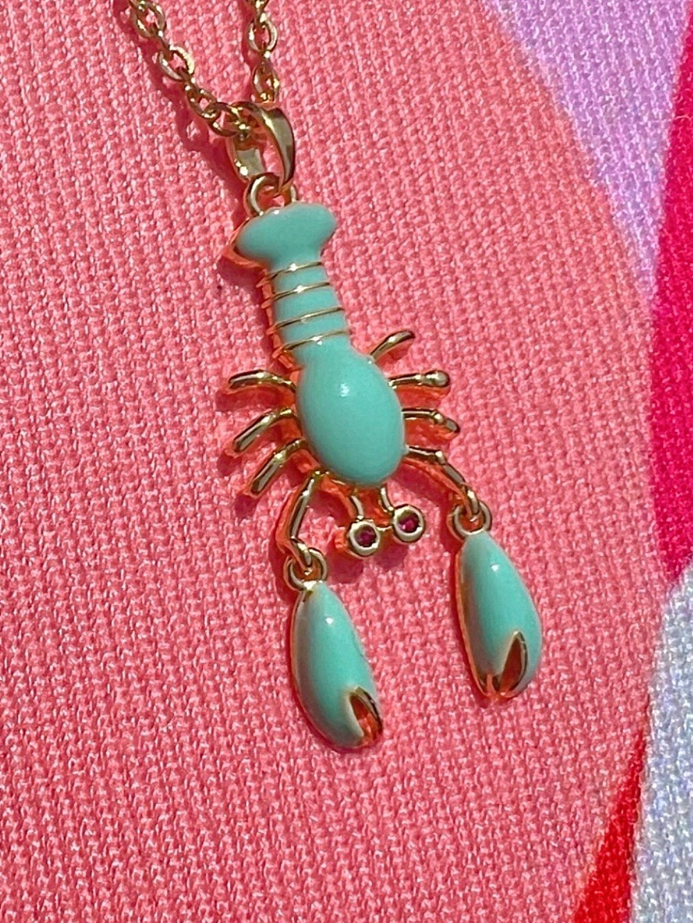 Blue Lobster Necklace